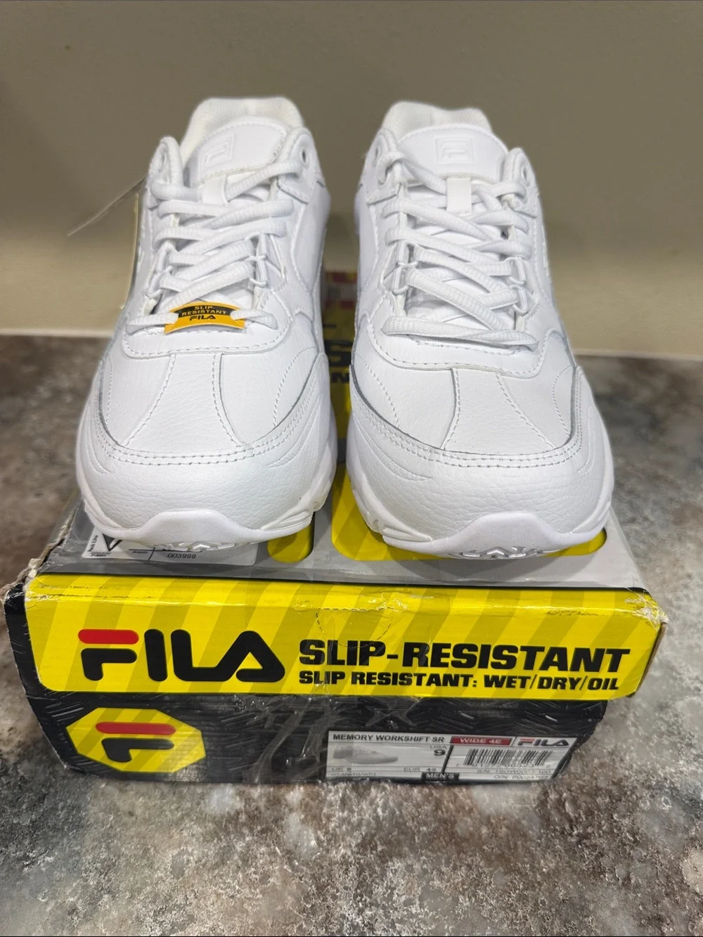 Fila All-White Men's Slip-Resistant Athletic Sneakers